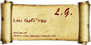 Leu György névjegykártya